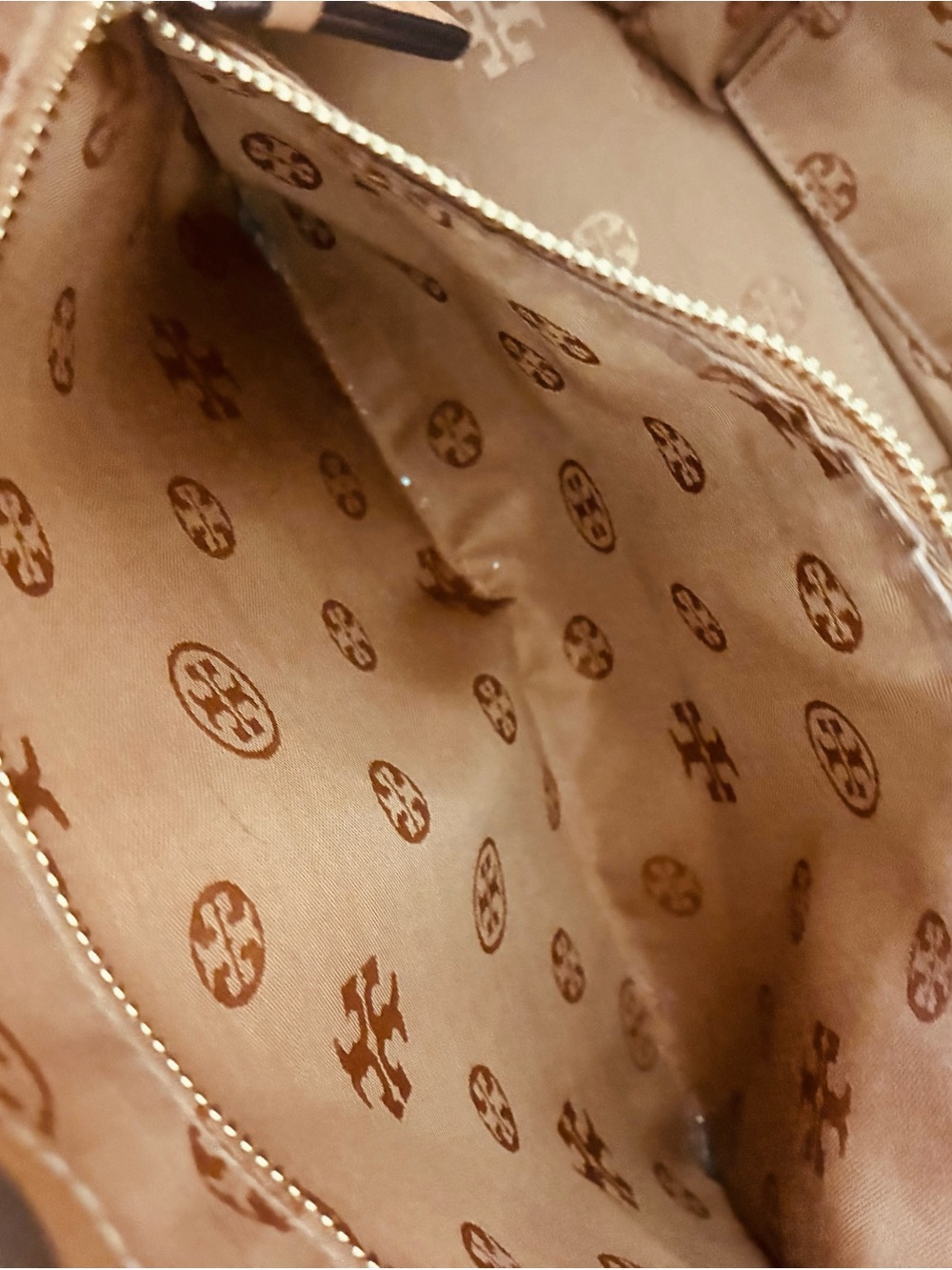 TORY BURCH Large Cognac Brown Leather Tote Bag - Picture 9 of 10